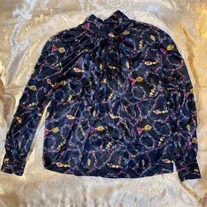 Women’s Vintage Jordan blouse black with multicolor pattern